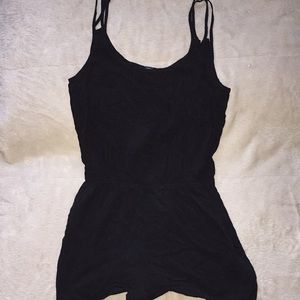 Black double strap romper